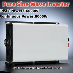 Pure Sine Wave Inverter 220v 230v 240v 8000W 16000W 8KW Power 24V 48V 60V 72V Converter Solar Car Inverters Grid Tie Inversor