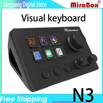 Mirabox N3 Streamdeck Visual 6-key Mini Keyboard LCD Button Integrated Controller for Windows/Macos Clip Drawing Keyboard