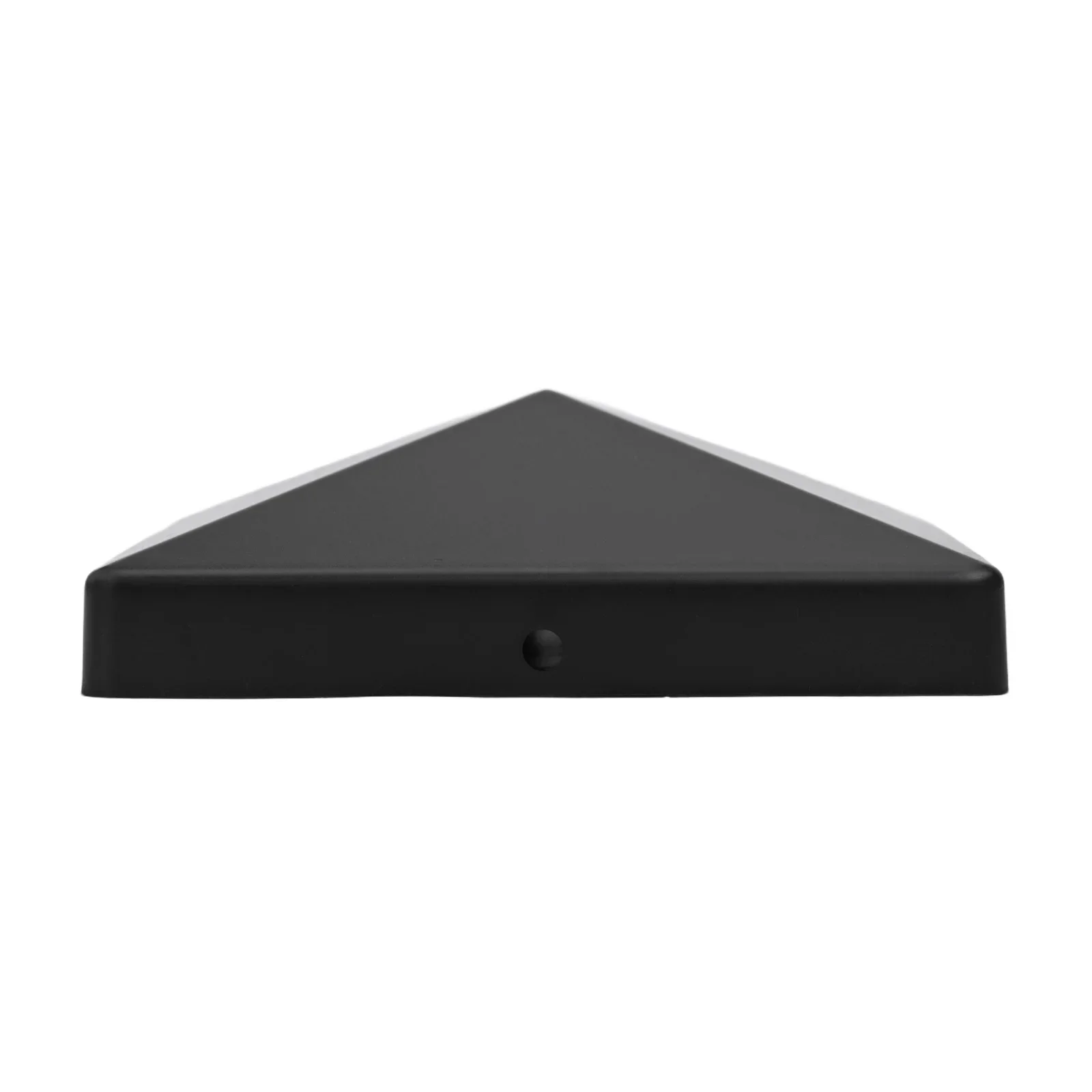 Weather Resistant Fence Post Cap Black Plastic Pyramid Shape with PreDrilled Holes for 4x4 Inches Posts Heavy Duty Protection