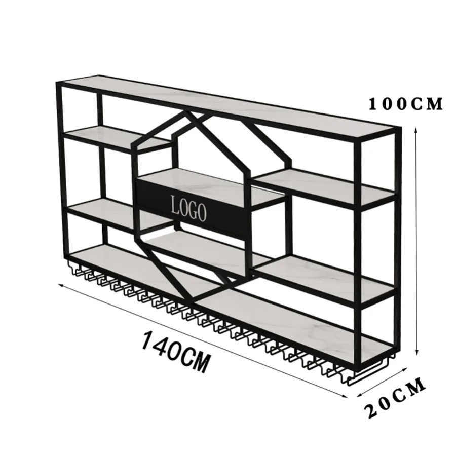Wall Mount Bar Cabinet Hanging Gold Home Column Display Design Stackable Iron Cube Wine Rack Wedding Schrank Kitchen Furniture