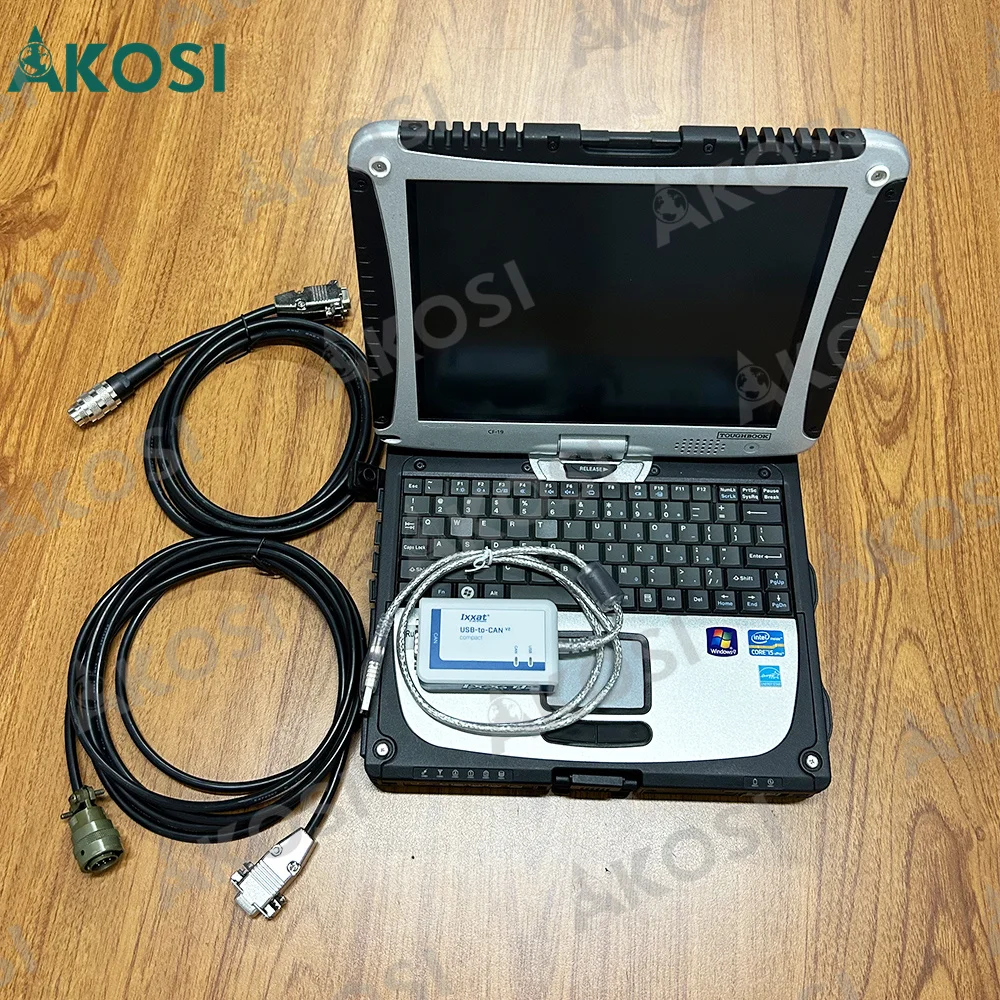 New Truck Diagnostic tool For MTU DiaSys Diagnostic tool USB to CAN COMPACT IXXAT Diesel engine MDEC ADEC Cable +CF19 laptop