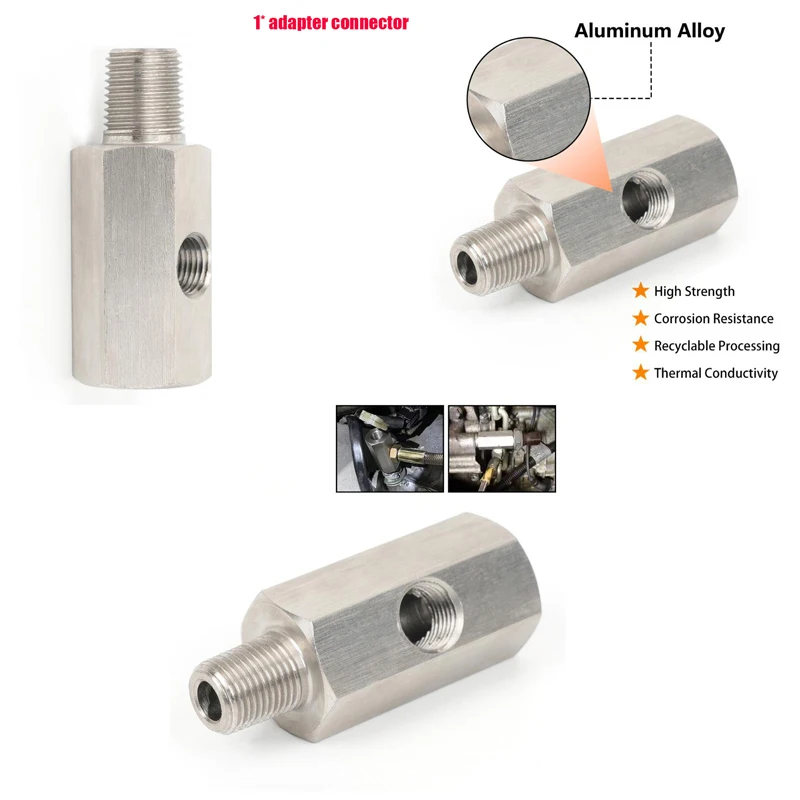 [G331] Öldrucksensor-T-Adapter 1/8 Zoll NPT-Buchse auf M12 M10 M14 1/8 NPT 1/4 NPT-Anschluss für Öldruckmesser-Einspeisung