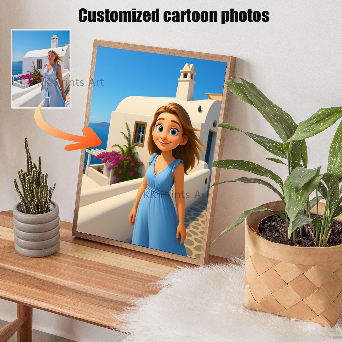

Customizable Pixar Style Portrait - Personalized Photo Frame for Home Decor, Ideal for Lovers, Friends, Family - Multiple Sizes