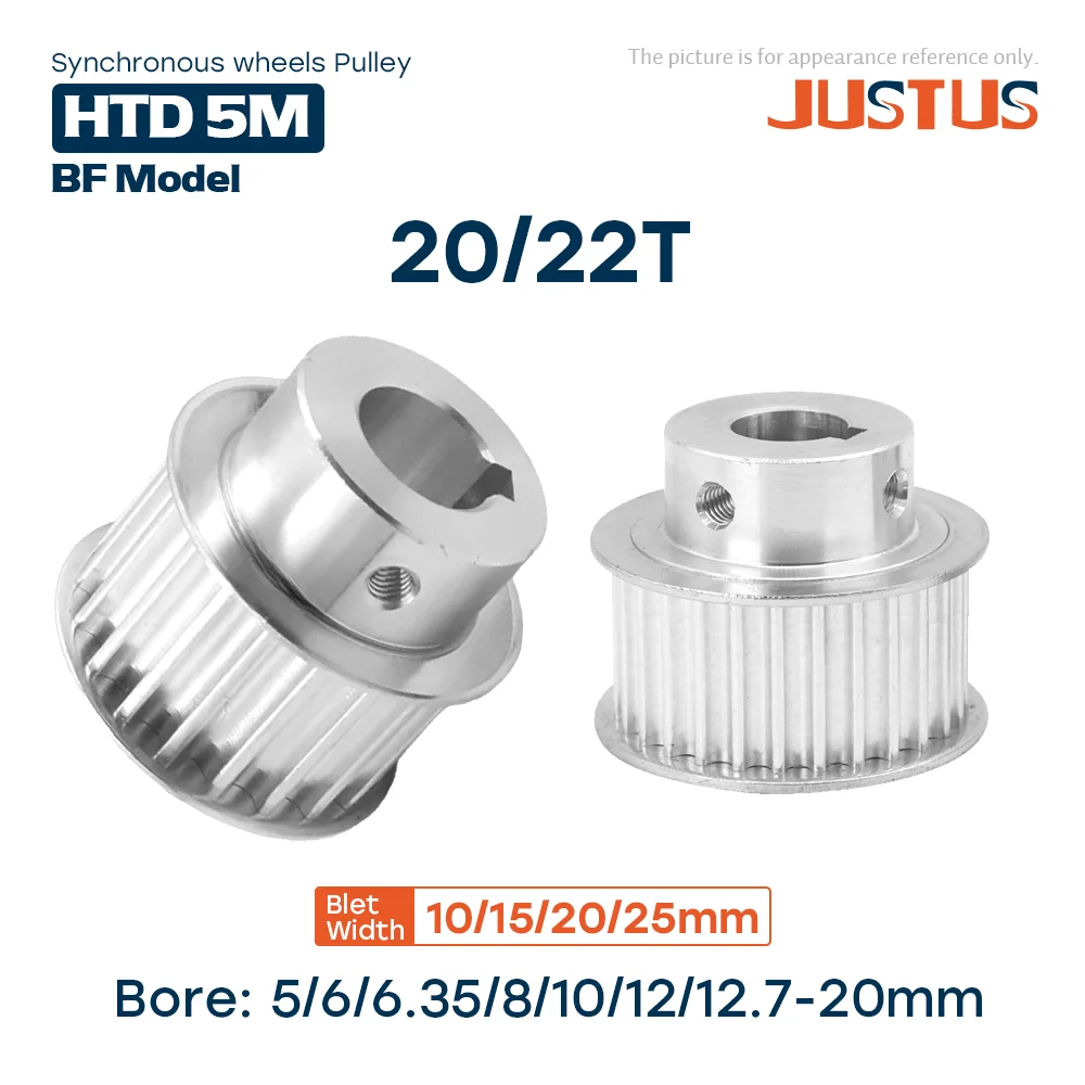 

BF Type 20T/22Teeth HTD 5M Timing Pulley Bore 5/6/6.35/8/10/12…19/20mm for 10/15/20/26mm Width Belt Used In Linear Pulley 5GT