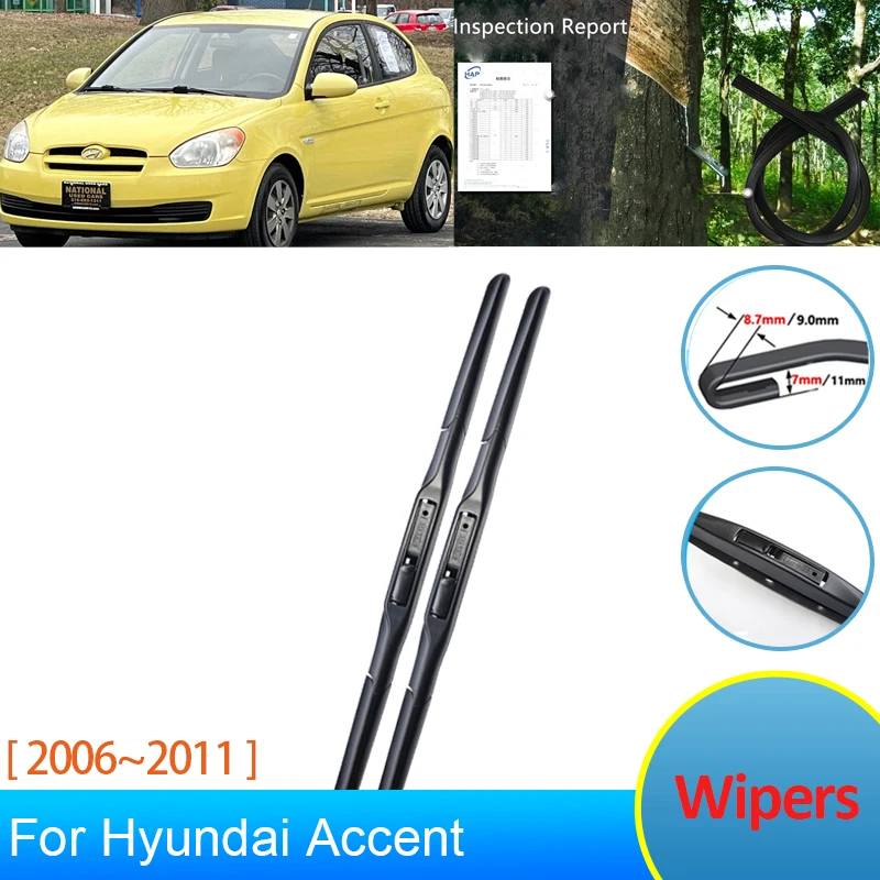 

Wipers Blades for Hyundai Accent MC 2011~2006 2008 2010 Verna Sedan Accessories Front Windscreen Window Winter Brushes Cleaning