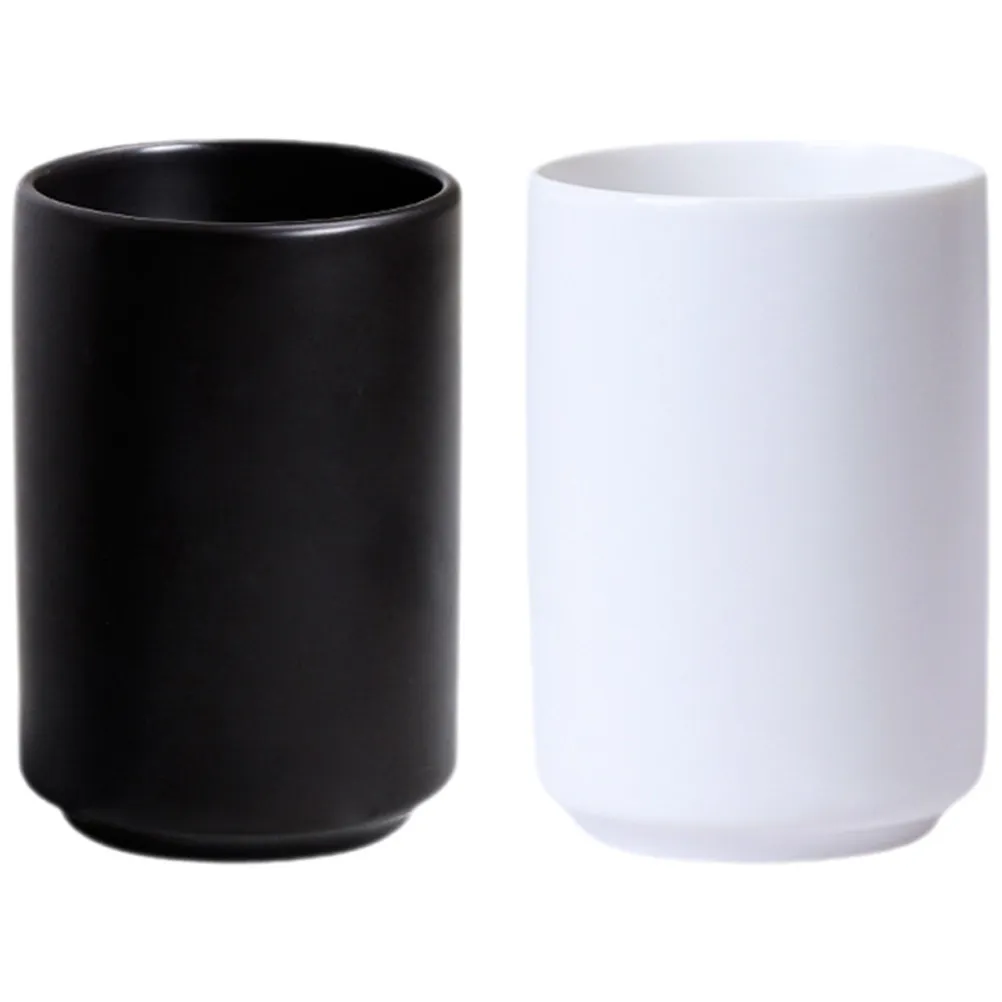 

2Pcs Ceramic Straight Cylinder Cup Japanese Style Teacup for Tea Drinking Home Office Use Household Water Mug