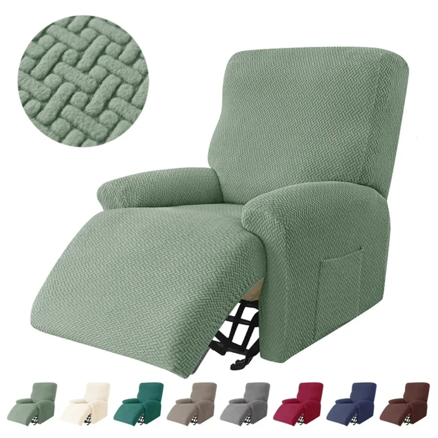 Non-Slip Jacquard 1 Seater Stretch Recliner Sofa Covers Anti-Dust Armchair Slipcover for Lazy Boy Chair, Living Room Sofa Cover