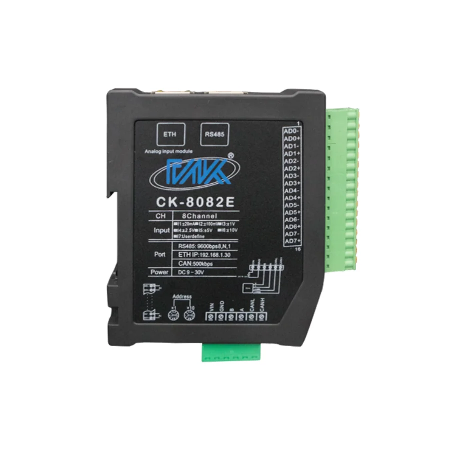 High precision analog input acquisition module converted to RS485 Ethernet CAN bus for stable MODBUS-TCP protocol CK-8082E