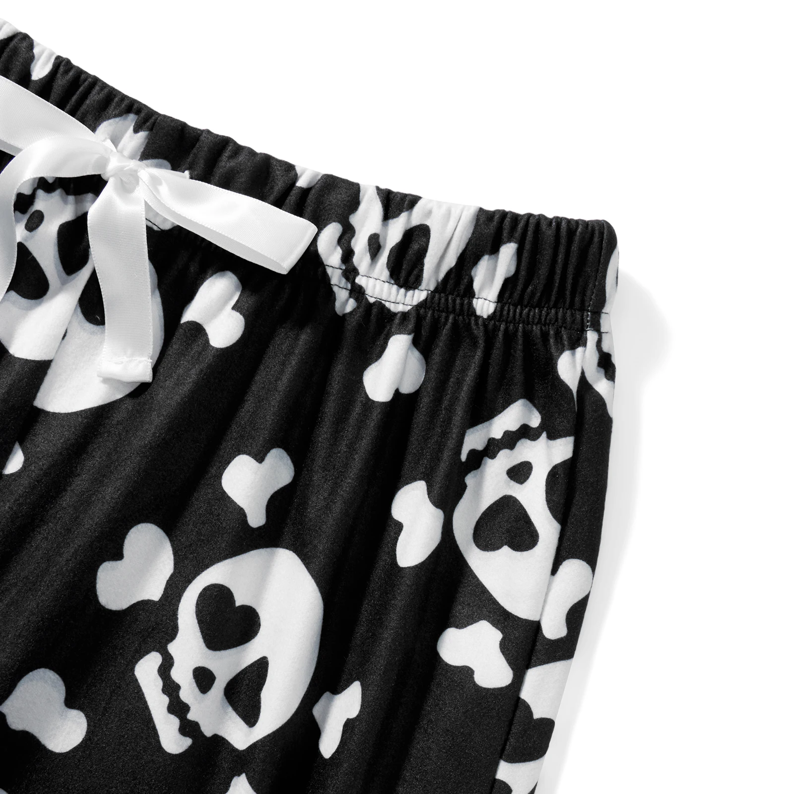 Pantalones de pijama borrosos para mujer, ropa de dormir con estampado de Calavera, pantalones largos de cintura elástica, engrosada ropa de dormir,