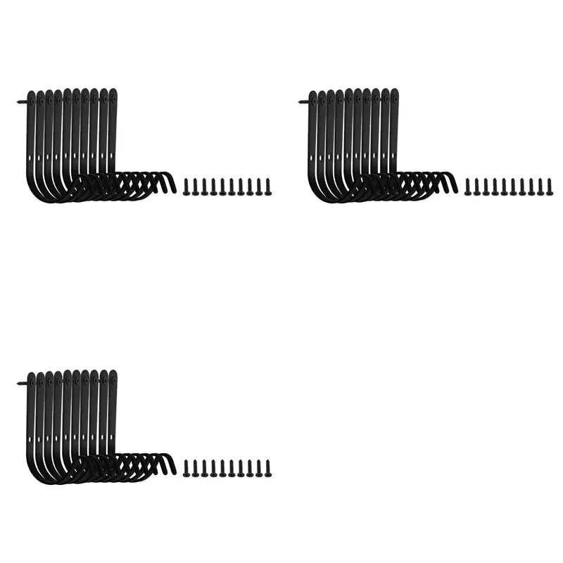 

AB47-30 шт. Железные настенные крючки для улицы, декоративные крючки для подвешивания кашпо, вешалок для одежды, фонарей, растений, металлические крючки-держатели