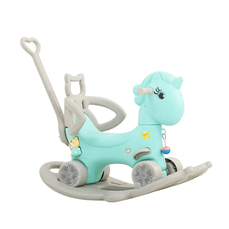 Baby Rocking Horse Multi-functional Kids Rocking Chair Balance Car Thickening Chassis Indoor Riding Toys For 1-6years old