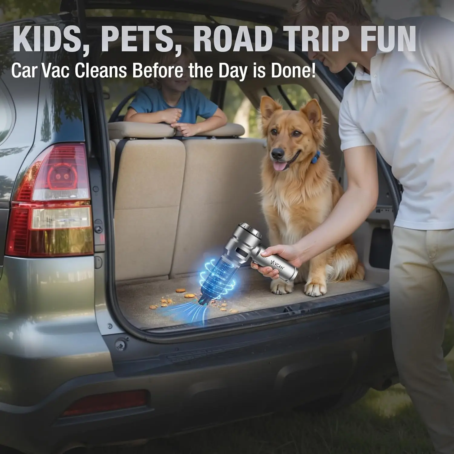مكنسة كهربائية للسيارة بقوة 18000 باسكال، وقت تشغيل 40 دقيقة، لاسلكية 4 في 1 مع محرك بدون فرش #2