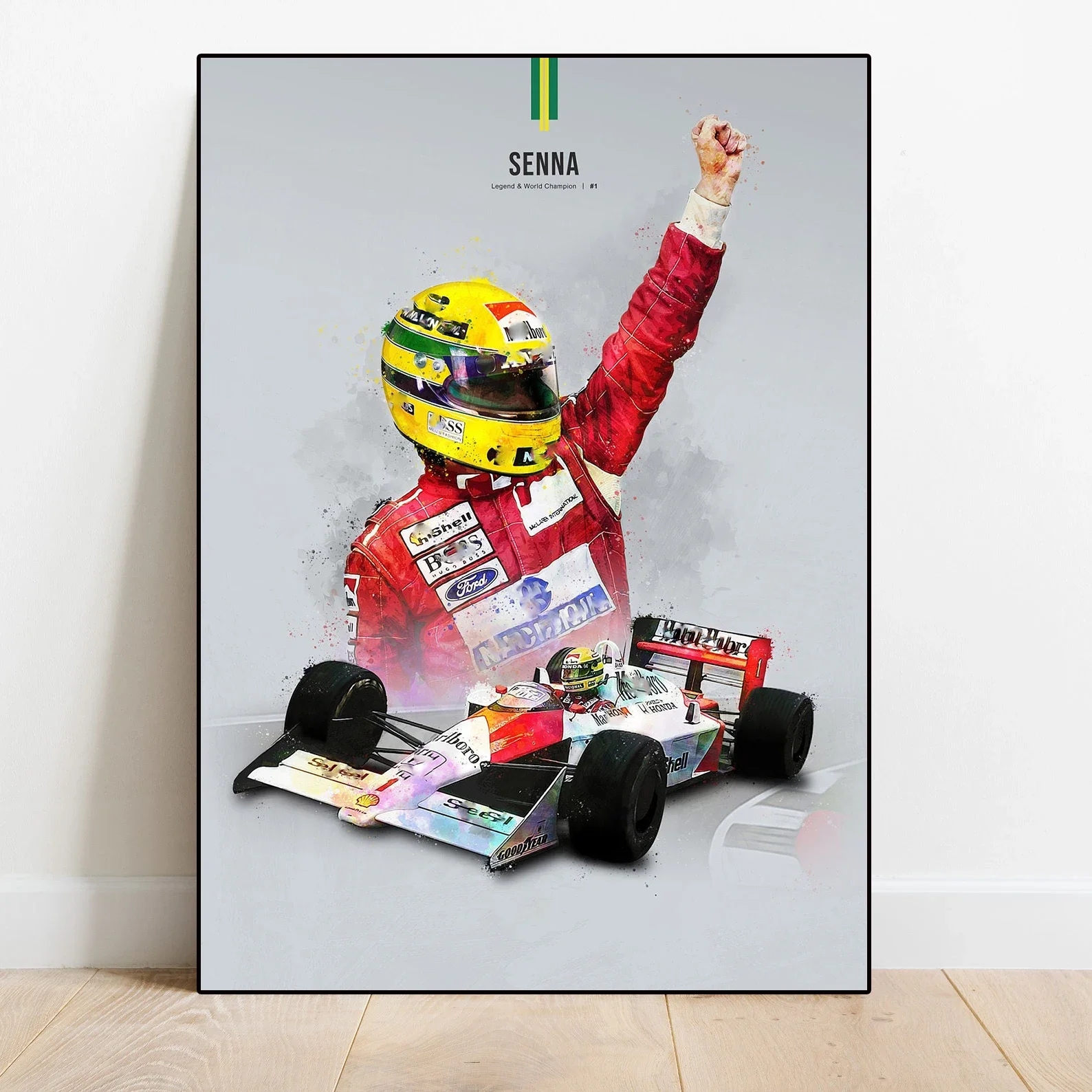 2022 F1 Poster Aesthetics Racing Driver Watercolor Car MotorSport Senna Canvas Painting Wall Art Decoration Room Decor Boys Gift