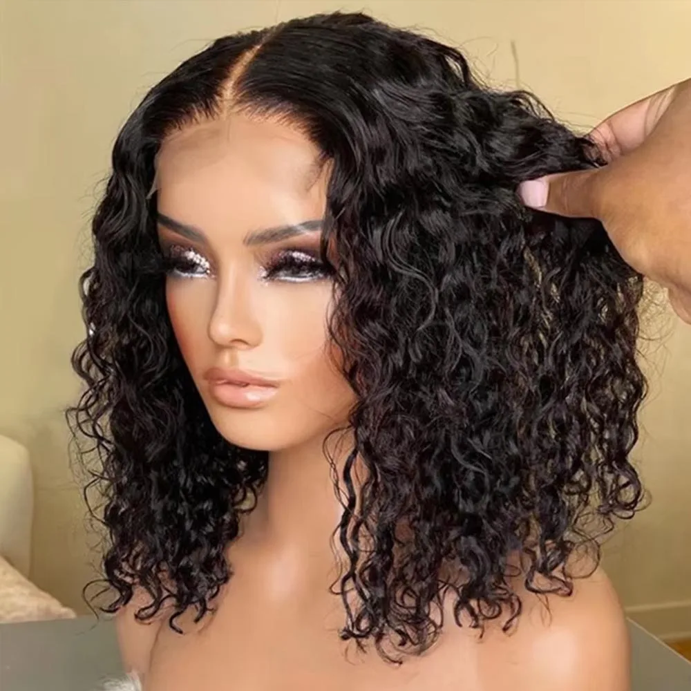 

Glueless Wig Human Hair Ready To Wear Water Wave Glueless Wigs PrePlucked Pre Cut Lace 7x5 13x4 Curly Wigs For Women On Sale