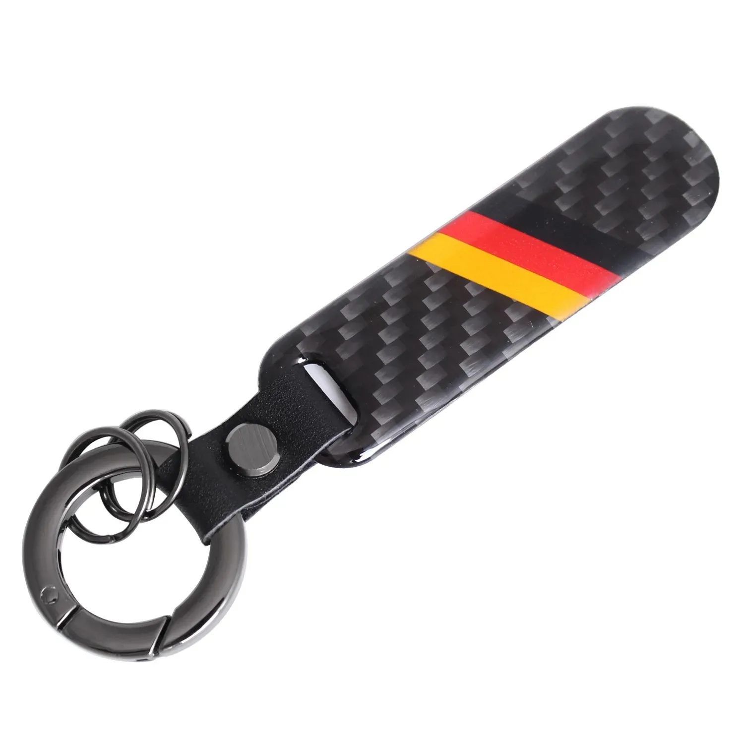 

1 Piece Ram Sierra Silverado Tahoe F150 F250 F350 F450 Carbon Fiber Germany Flag Logo Key Chain Car Keychain Key Fob Ring