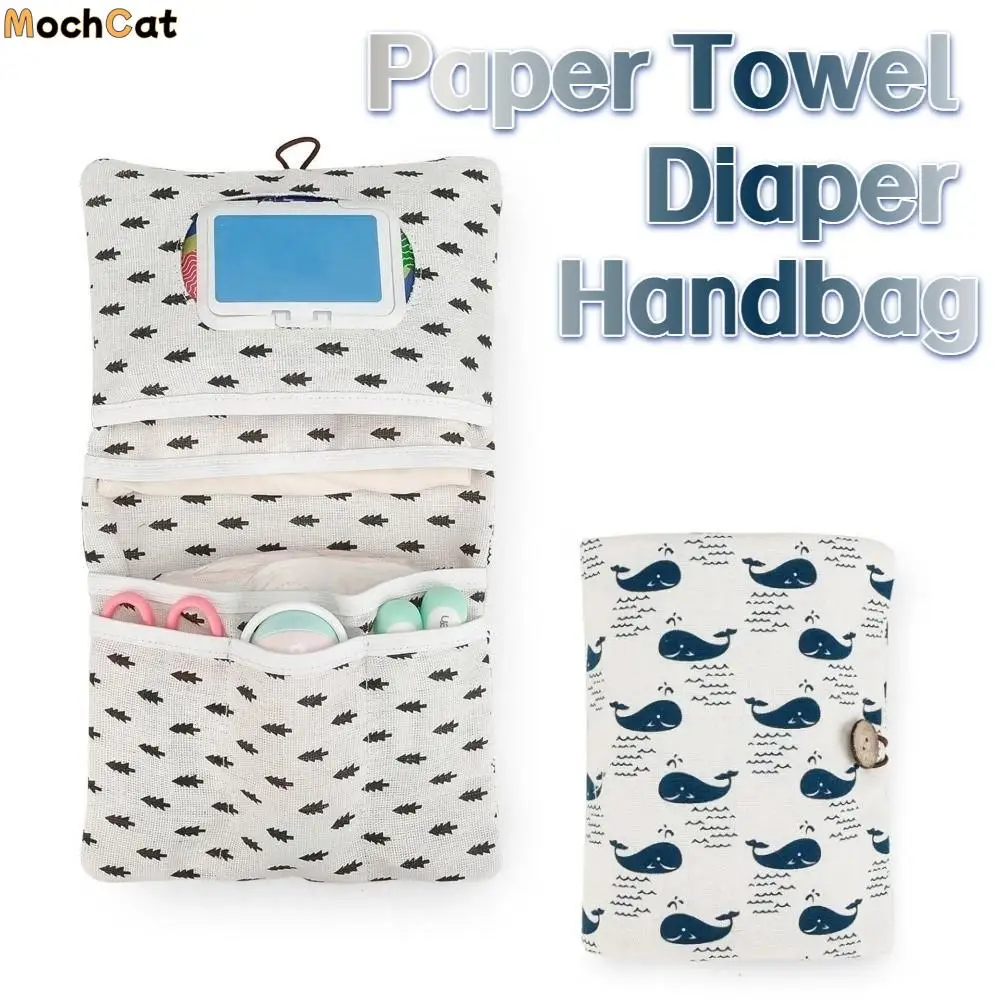 Custodia portaoggetti per pannolini per bambini con motivo a cartoni animati Organizzatori da toilette pieghevoli multiscomparto per bambini riutilizzabili portatili