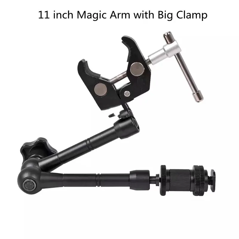 

Super Metal Clamp 11 inches Adjustable Magic Articulated Arm for Mounting Monitor LED Light LCD Video Camera Flash Camera DSLR