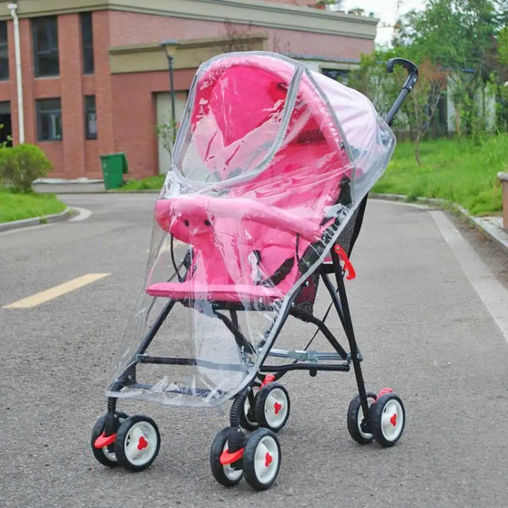 

Stroller Accessories Transparent Rain Cover Big Cart Zipper Raincoat Dust Shield