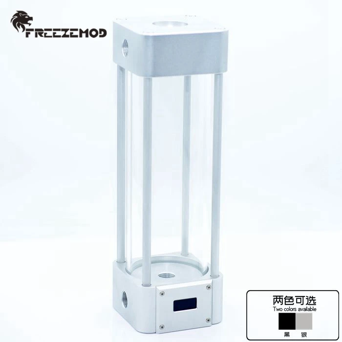 

FREEZEMOD Cuboid Glass Reservoir res with LCD Temperature Display Computer Water Cooling Water Tank 165/215/265mm