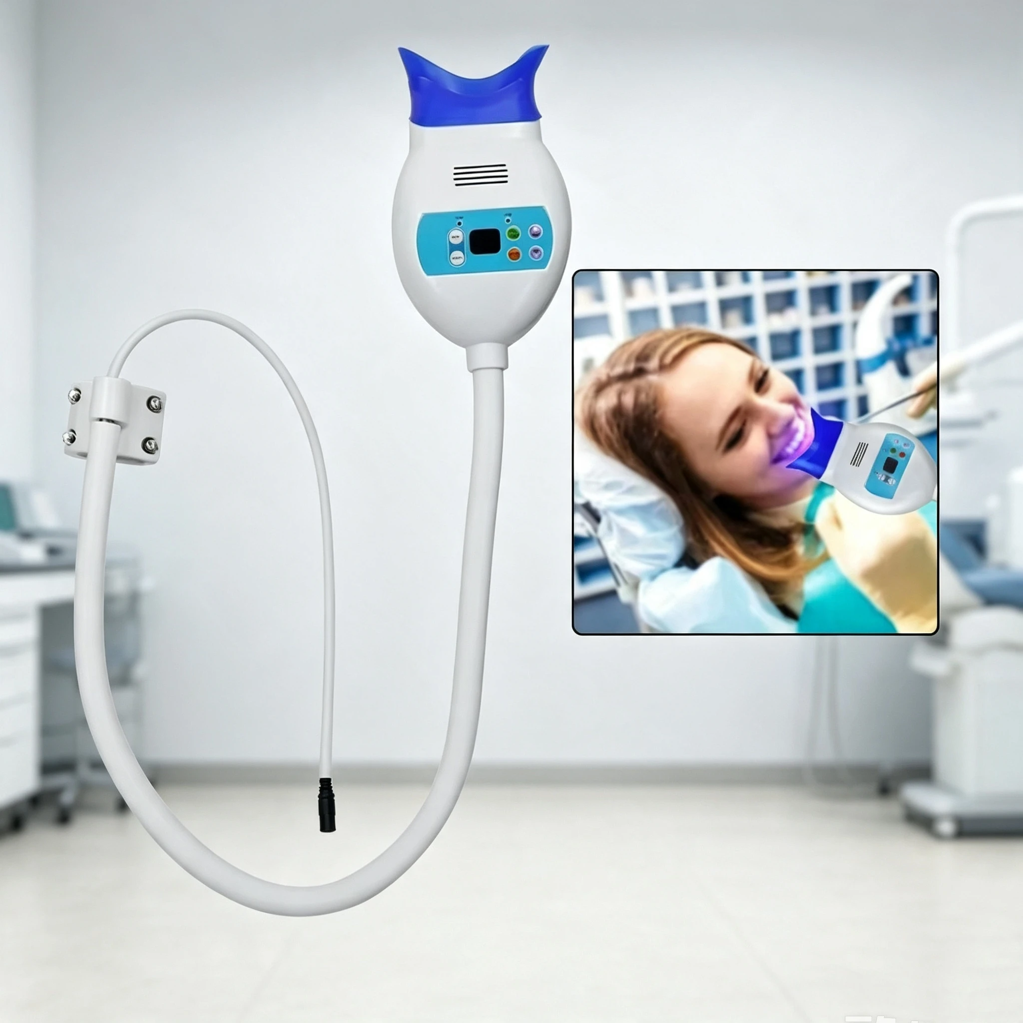 Desktop Dental Cold Light Teeth Whitening Machine 8 LED 3 Color Adjustable Bleaching Lamp Professional Oral Whitening Machine