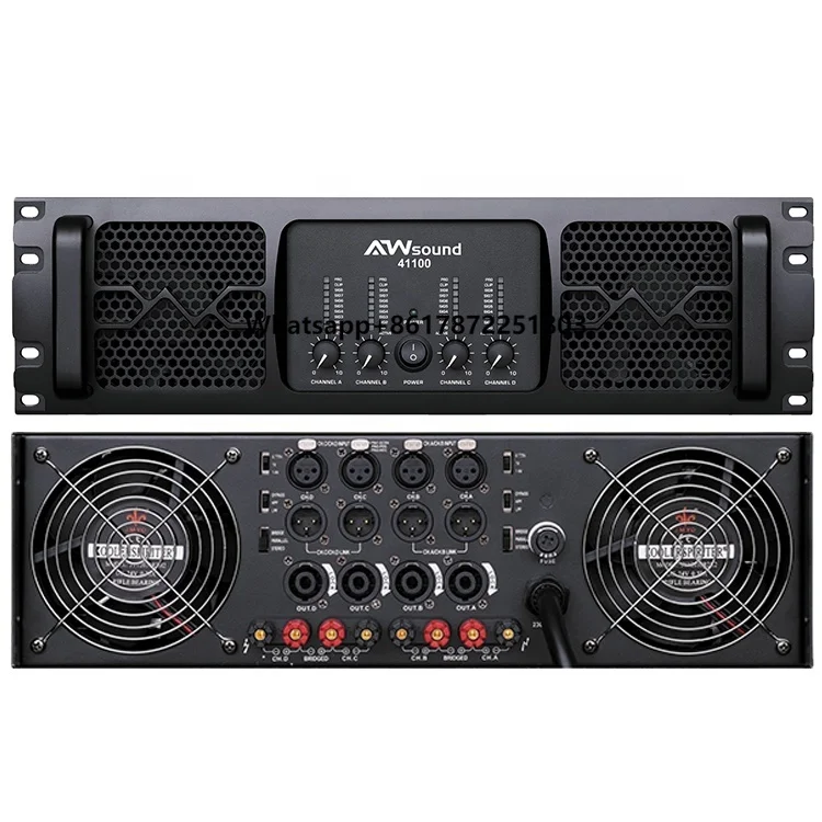 

Hot Sale pro audio power amplifier 41100 1100W 4 channel amplifier professional power PA system