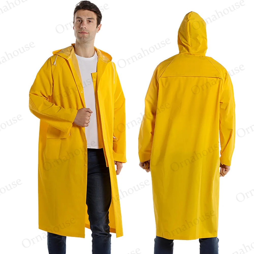 Impermeabile esteso a doppio scopo per esterni in PVC, impermeabile singolo in gomma, impermeabile All-in-one per escursionismo per adulti, Poncho