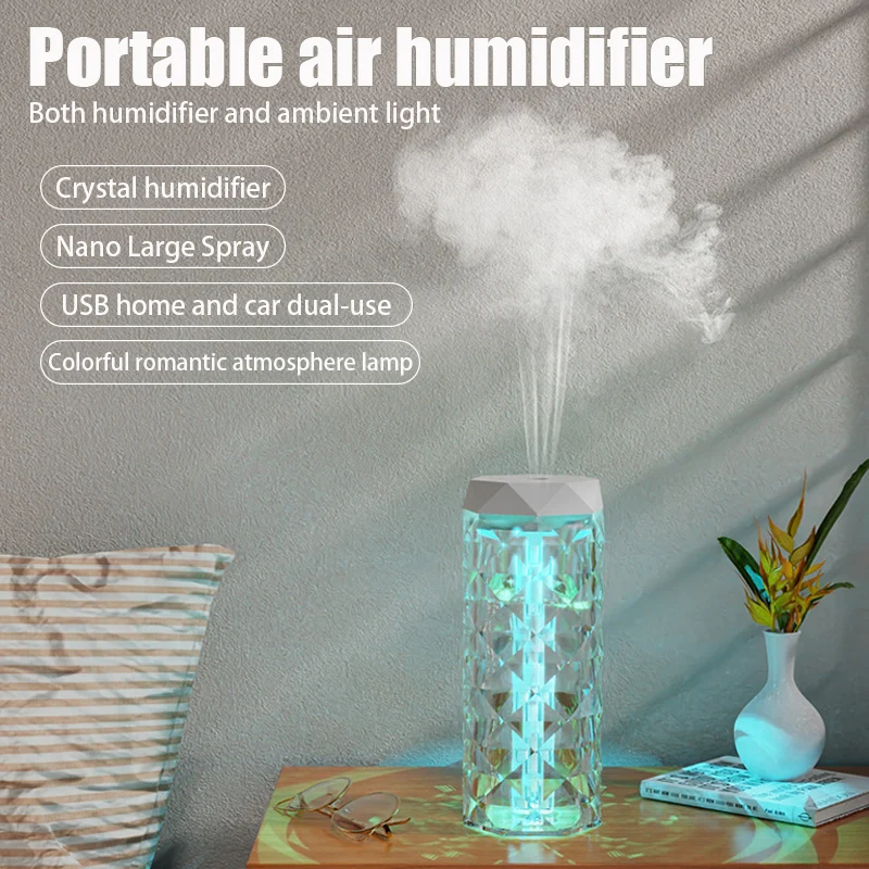 Humidificador de aire de 400ML, difusor de Aroma USB, purificador de aceites esenciales, generador de niebla de fragancia, humidificador de luz RGB para coche, hogar y dormitorio