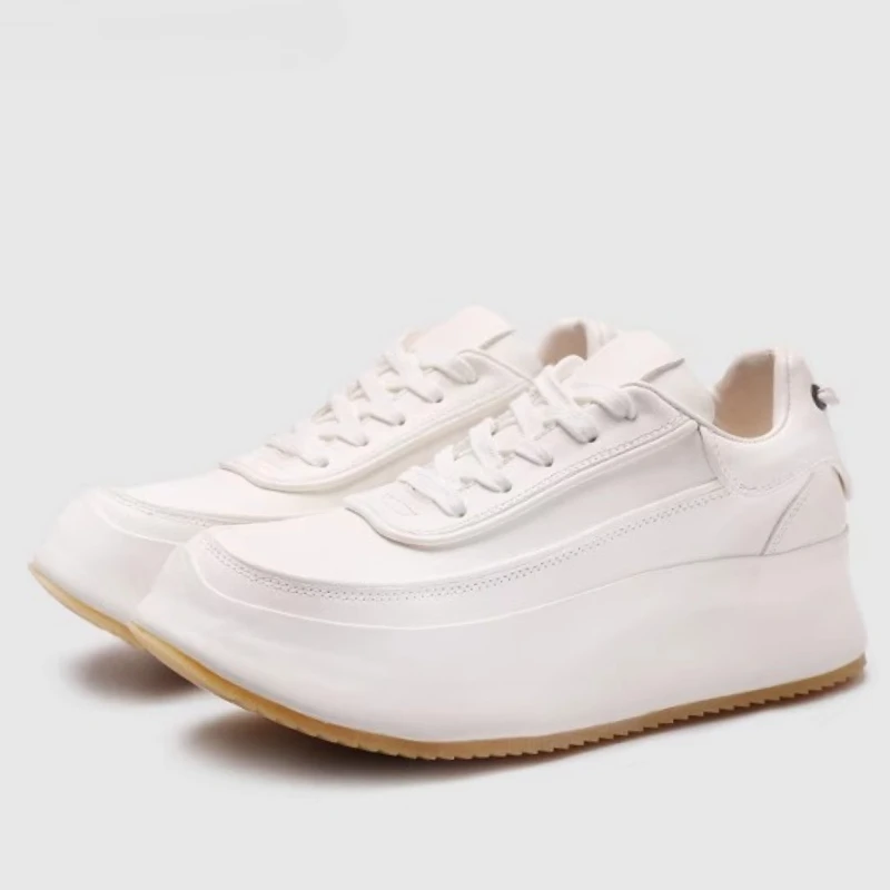 

Horse Skin White Shoes for Men's and Women's Low-top White Casual Board Shoes Comfortable Breathable Thick Soled Couple Sneakers