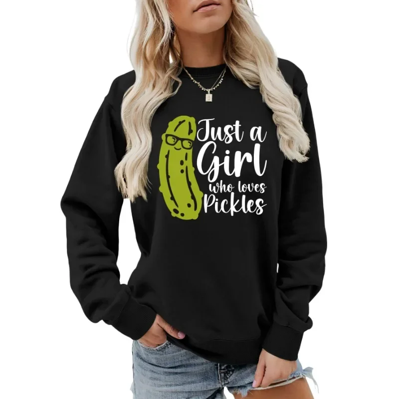 Just A Girl Who Loves Pickles. Just A Girl Who Loves Pickles Clothes  Sweatshirt  Streetwear Women  Sweatshirts