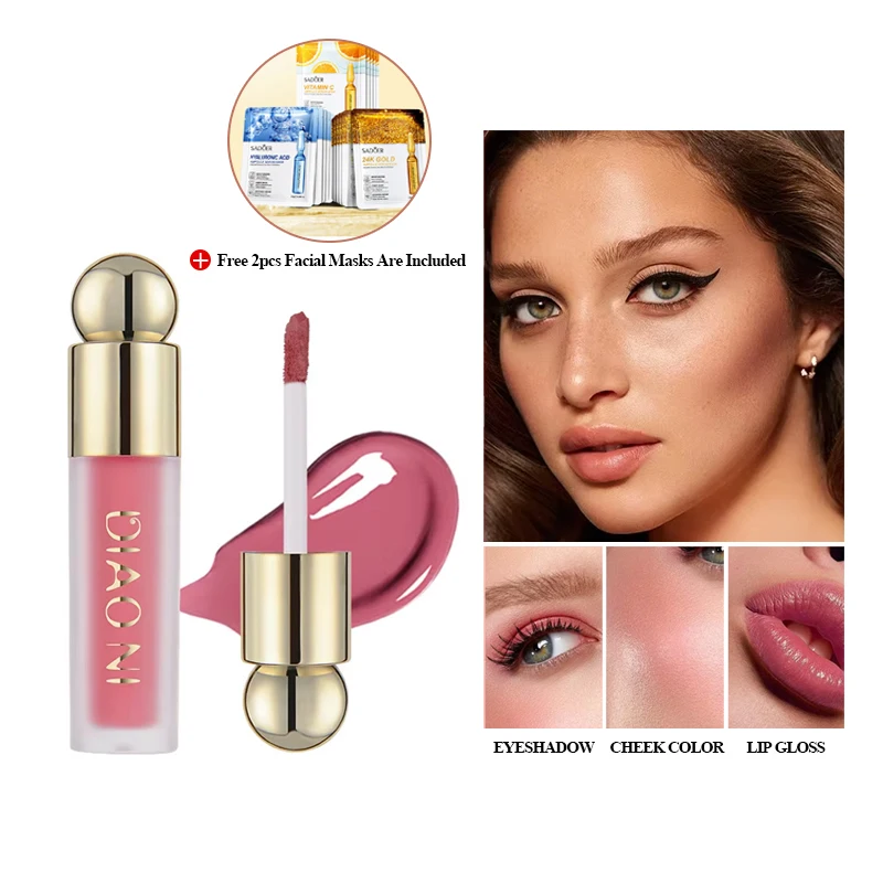 5 colors Liquid Blush Lip Cheek Long-lasting Hydration Natural Silky Lightweight Face Blush Contour Highlighter Liquid Cream