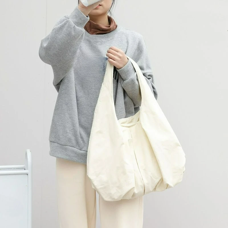 

Japanese Korean Versatile Canvas Tote Bag Women's Large Capacity Casual Shoulder Student Class Hand-held Cloth Bags