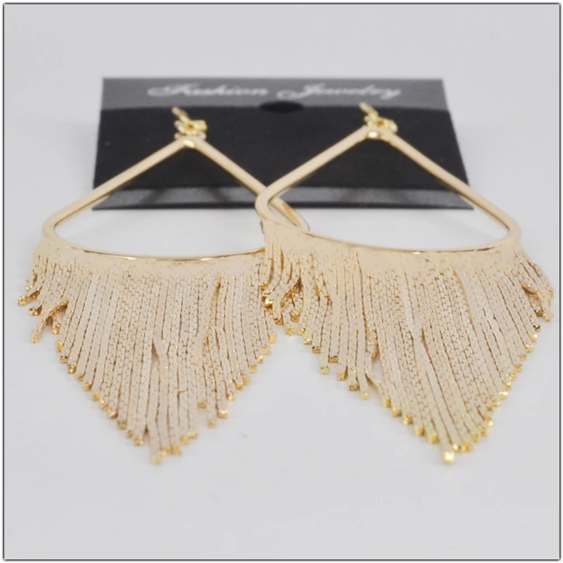 Baroque Long Tassels Dangle Earrings for Women Accessories Wedding Bride Big Water Drop Earring Fashion Jewelry Friendship Gifts