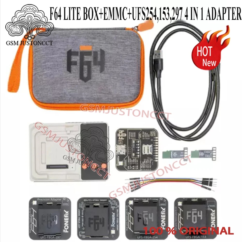 2026 F64 Uart Box New Version with UFS Socket 153 254 297 + EMMC 6-in-1 Adapter Full Set for Electronics Repair and Upgrade