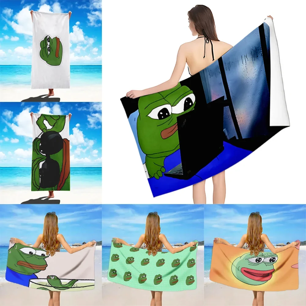 Sad F-Frog Beach Towel Microfiber Sand Free Quick Dry Soft Sandproof Pool Towels Gift for Women Travel Gym Shower Camping