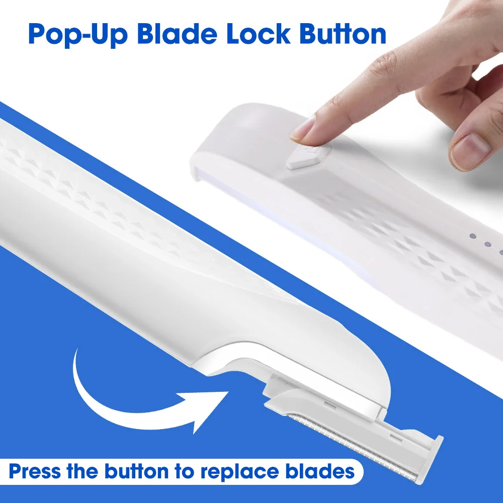 ماكينة حلاقة Dermaplane القابلة لإعادة الشحن للسيدات مع 6 شفرات قابلة للاستبدال وتقشير الوجه وأداة إزالة الزغب #4