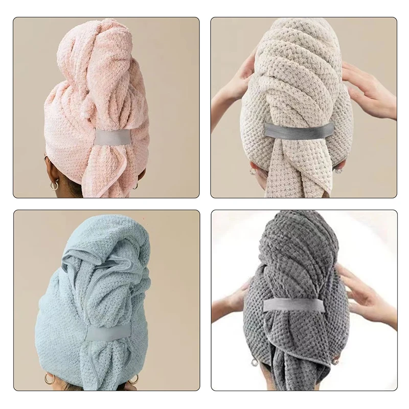 Dry Hair Cap Bath Towel Home Adult Bath Thickened Coral Velvet Beach Towel Big Towel Dry Hair Hat Woman Absorb Water Fast