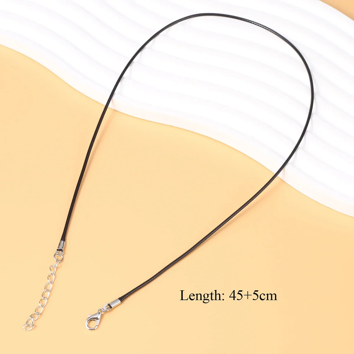 50Pcs Braided Adjustable Black Leather Rope Necklace Cord