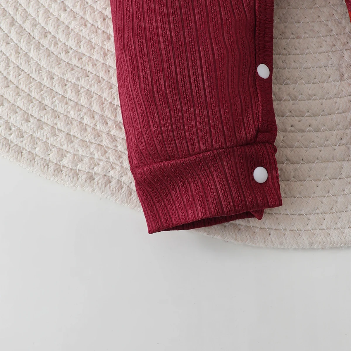 بدلة قطعة واحدة للأطفال حديثي الولادة مع فيونكة على طراز الكلية وأكمام طويلة للأطفال من عمر 0 إلى 18 شهرًا في بدلة الربيع والخريف #6