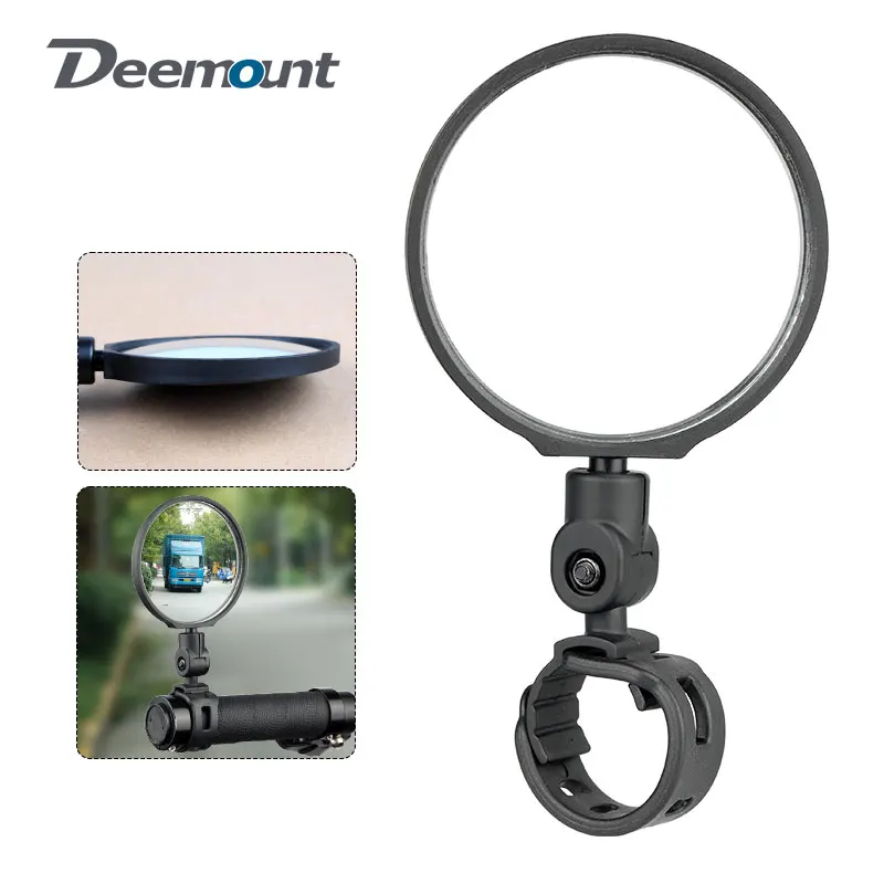 Deemount 75mm Convex Mirror Bicycle Handlebar Mount Rear Vie