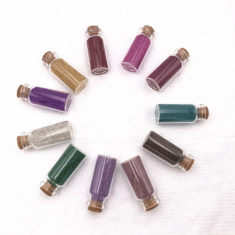 10g 0.6-0.8mm Micro Beads Micro Ball Micro Crystal Caviar Beads Glass Trend Caviar Nail Art Decorations Tips Handwork DIY Make