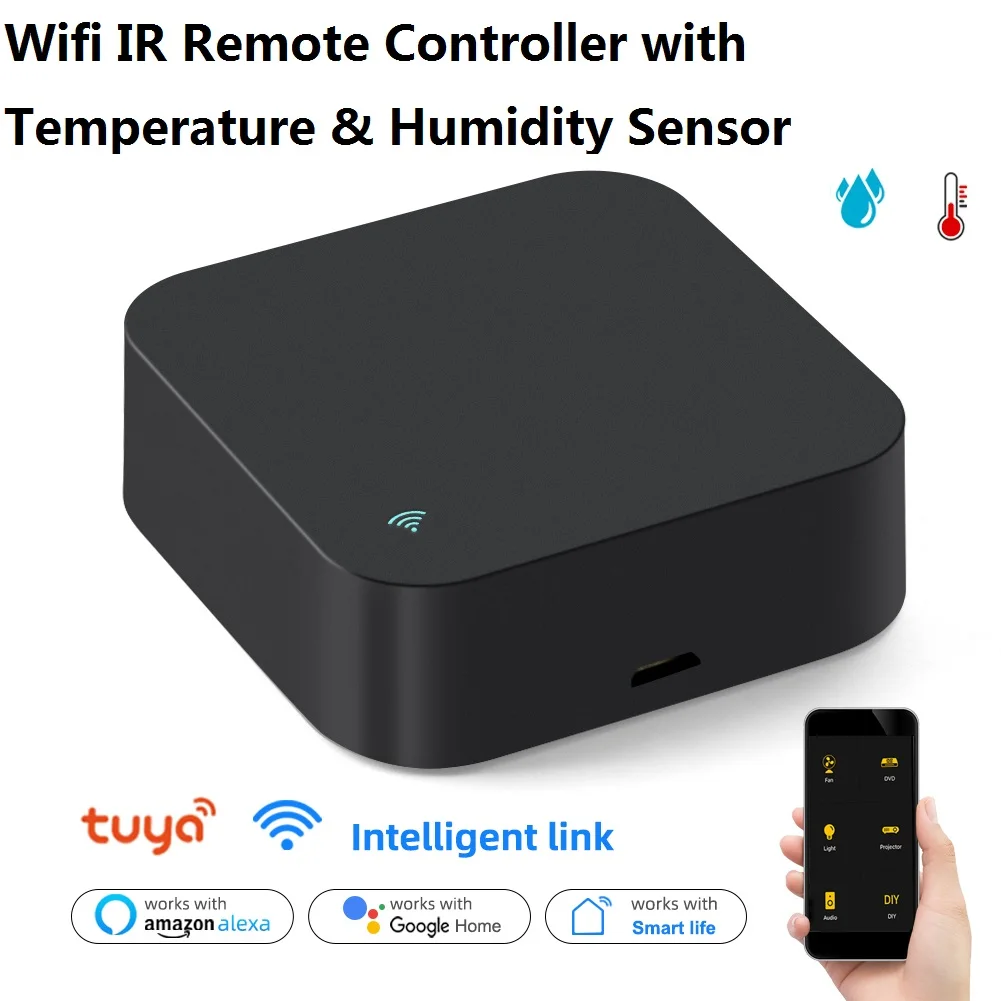 

Tuya IR Remote Controller Temperature Humidity Detector Alexa Google Smart WiFi Universal Infrared Controller TV DVD AUD AC