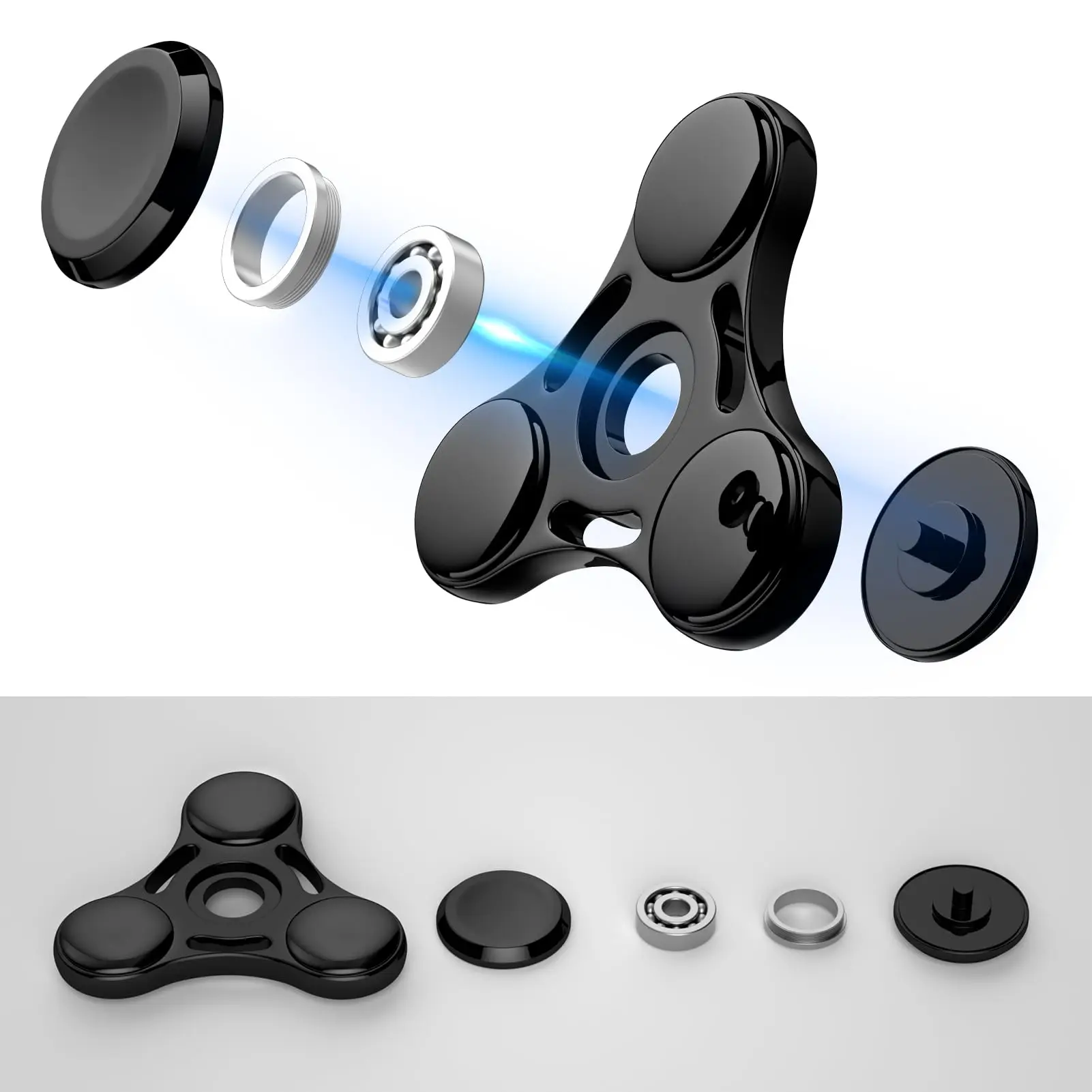 Metal Fidget Spinner Toys,EDC Hand Spinner Anti Stress Relief Toys,Antistress Anxiety Fidgeting Toy for Adult Kids Autism ADHD