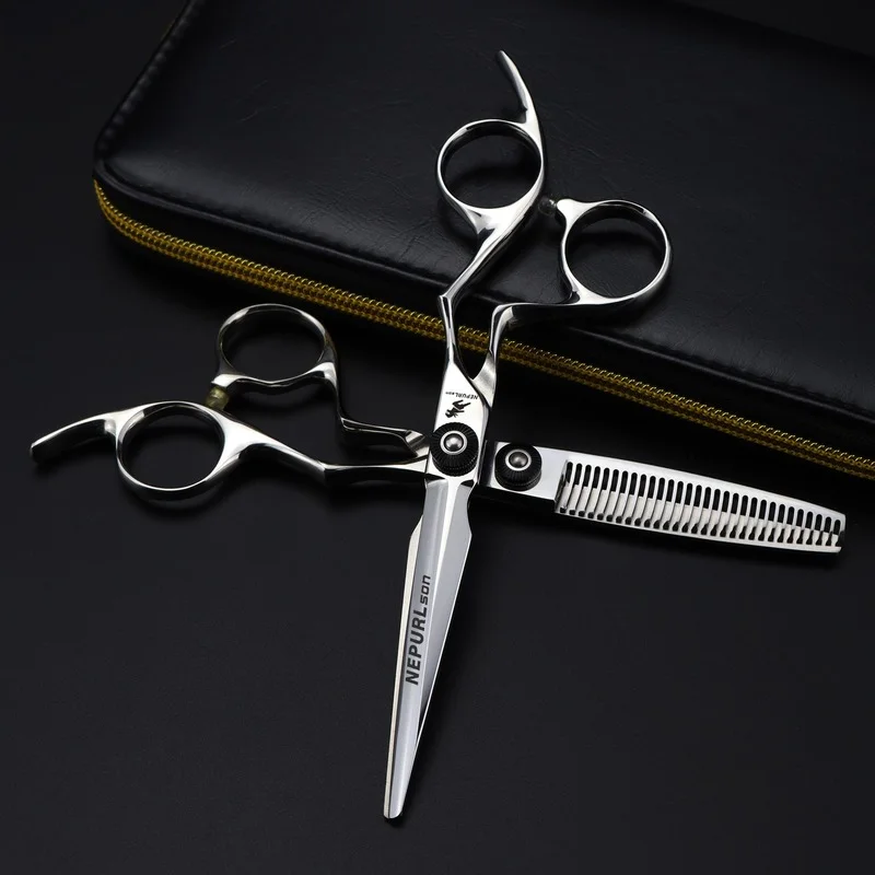 Nepurlson Hairdressing Scissors Professional High Quality 6.0 Inch Hair Cutting Thinning Scissors Salon Shears Barber Scissors