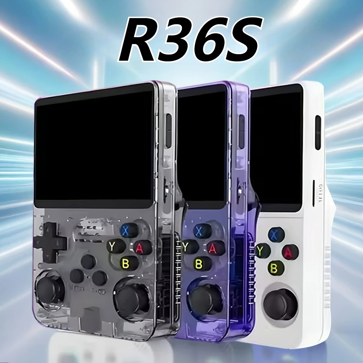 R36S Retro Handheld Video Game Console Linux System 3.5 Inch IPS Screen R35s Pro Portable Pocket Video Player 64GB Games
