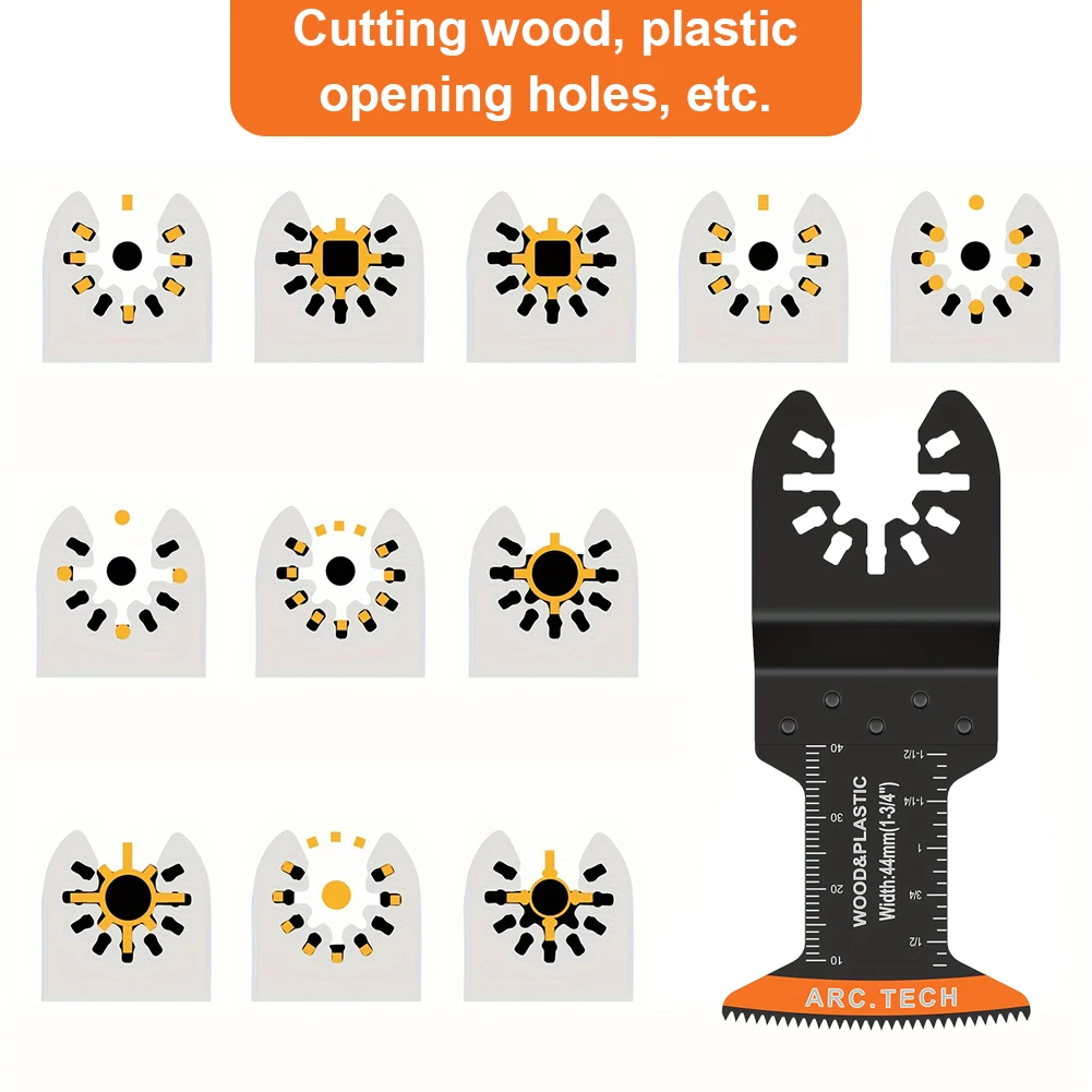 

50 PCS Multitool Blades for Wood Plastic Metal Multi Tool Blades Kit Oscillating Tool Blade for Bosch Dremel Fein Worx