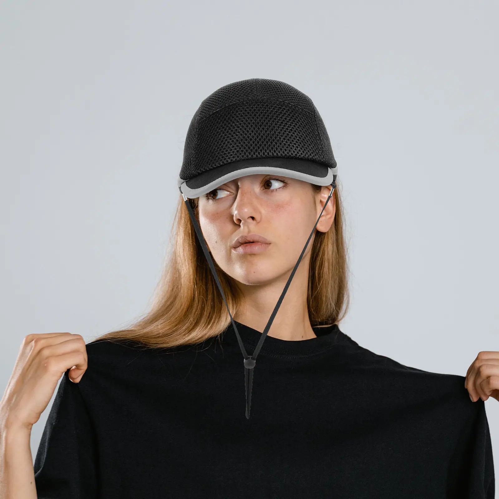 Breathable Lightweight Construction Hard Hat Safety Cap Black Ratchet Hard Hats Construction Worker Casual Baseball Cap