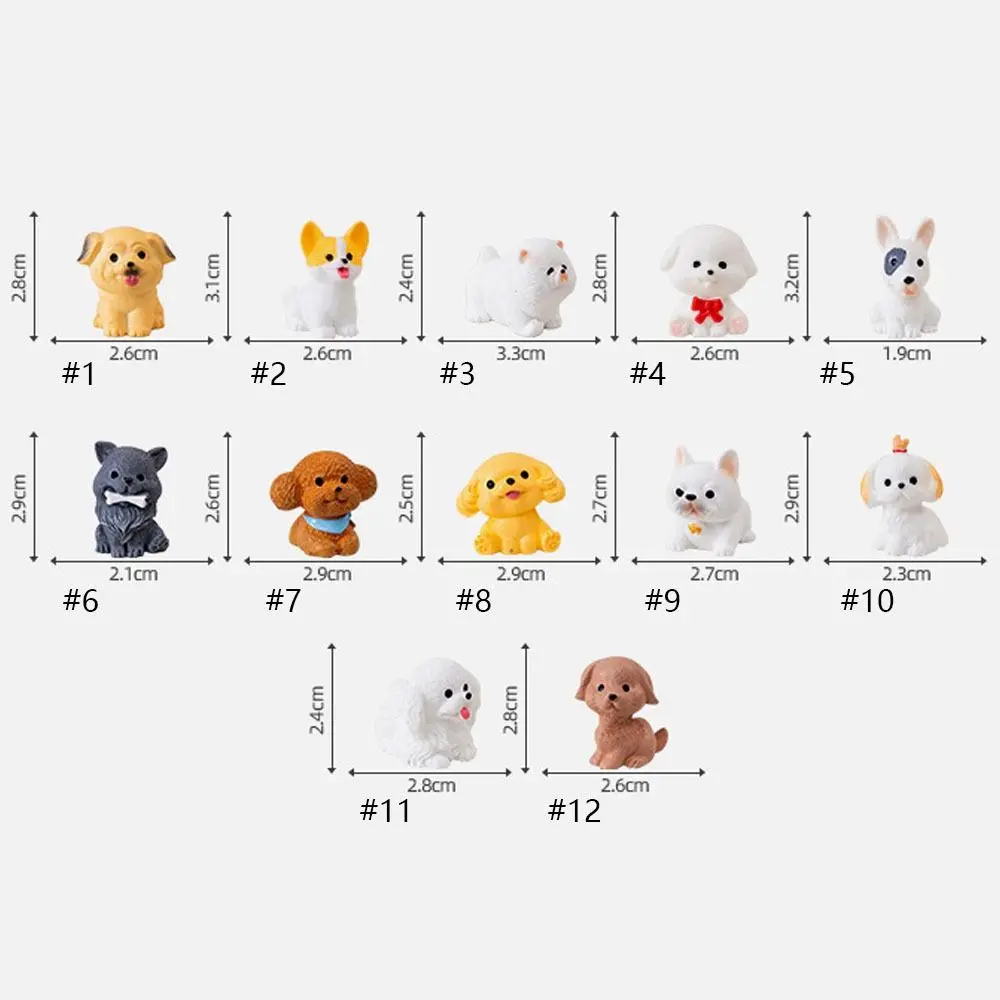 Resin Cute Dog Figurines Miniatures Handmade Realistic Micro Landscape Ornaments Cartoon Funny Animal Figurines Balcony