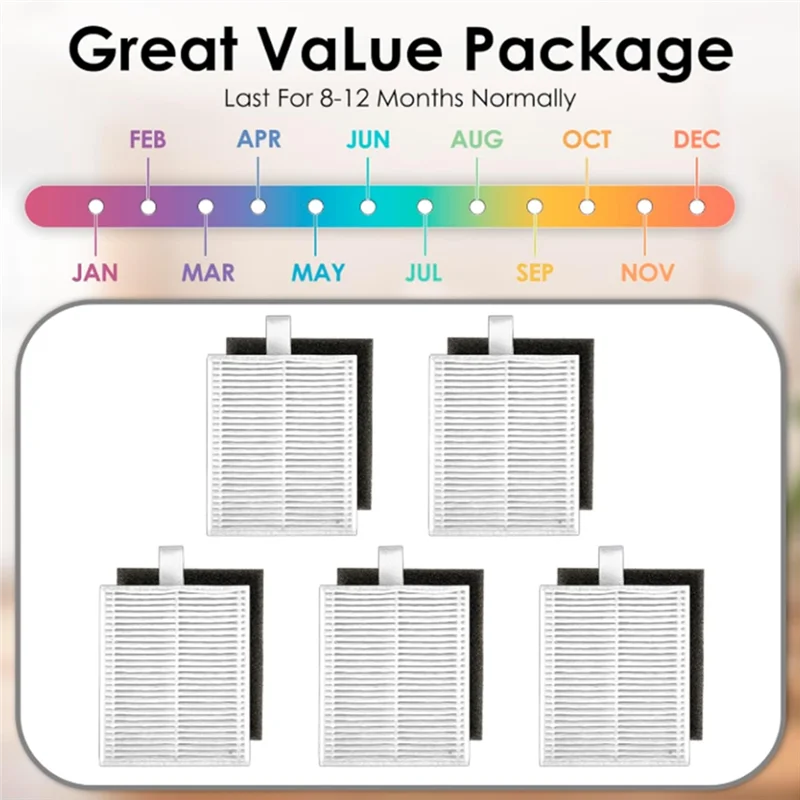 ABXH 12 قطعة فلتر Foreufy L60/L60 Hybrid/L60 SES/L50 SES/L50 روبوت فراغ كفاءة التنظيف المحسنة ملحقات فائقة التحمل