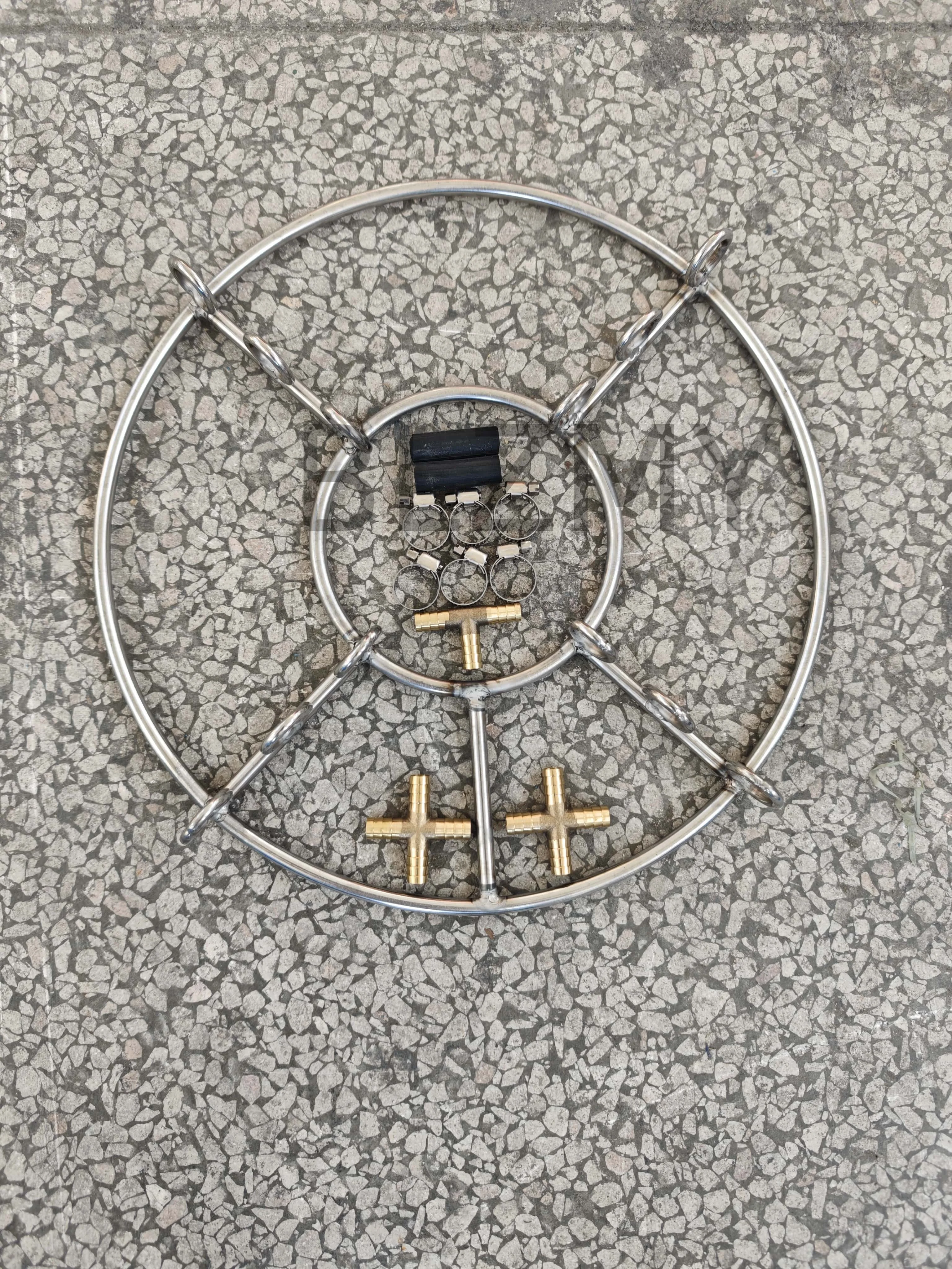 

3Ring D35CM 304 stainless Fine Bubble Koi Fish seafood Shrimp Pond Farming Ring Aeration hose frame