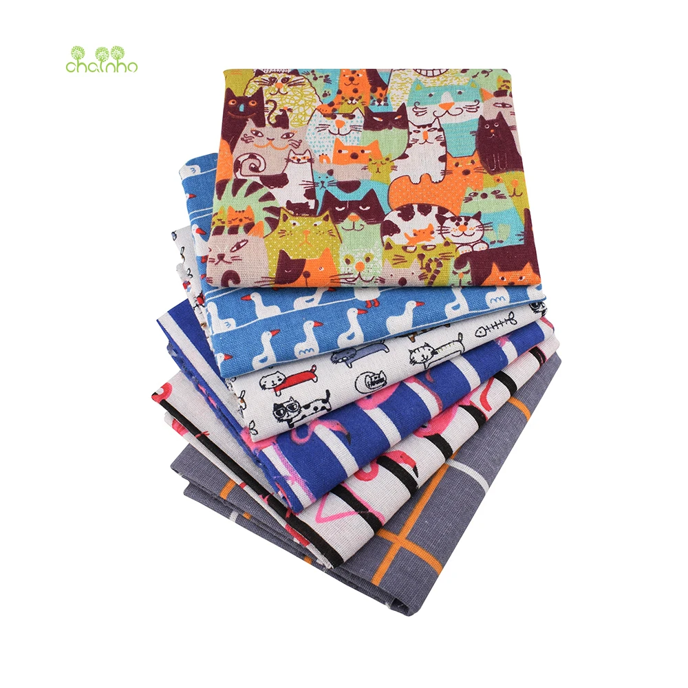 Sewing Geotextile Fabric - Chainho,Printed Cotton Linen Fabric,DIY Sewing Quilting